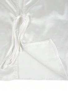 Apperloth A Blusa casual de mujer de manga larga de satén con lazo abierto delantero, puño acampanado y abertura lateral, prenda de vestir para el Día de San Valentín