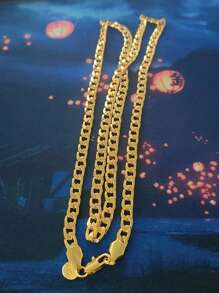 1 件 6 毫米朋克时尚男士项链嘻哈 30 英寸金色链条珠宝配饰派对礼物