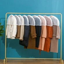 6 Gói/12 Gói Vỏ Bọc Quần Áo Bằng PEVA, Túi Bảo Vệ Bụi Trong Suốt Có Khóa Lật, Vỏ Bọc Chống Bụi Cho Áo Khoác Vest Treo Tủ Quần Áo - Nhiều màu - Xem 5