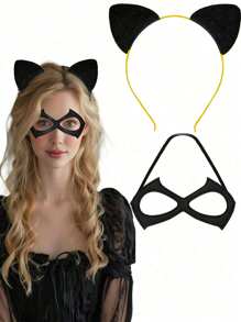 性感万圣节派对面具 - 舞会化妆舞会面具，性感黑色蕾丝镂空面具，风镜夜总会女王性感配饰狂欢节狂欢节面具，情人节神秘礼物，拍照，威尼斯派对，狂欢节和角色扮演 - 黑色 - 查看 1