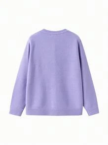 Balabala Boys' & Girls' Cardigan Minimalist Fall/Winter 2024 Style - Hyacinth Purple - View 5