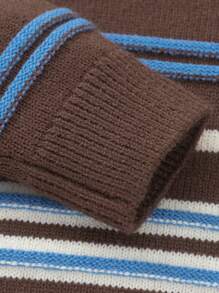 Balabala Boys' & Girls' Cartoon Knit Sweater Cute Pullover For Fall/Winter 2024 - Coffee Brown - View 8