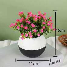 Cây cảnh nhân tạo Baby's Breath hình quả cầu hoa, trang trí để bàn cho phòng ăn, bàn làm việc, trang trí nhà cửa, trưng bày phòng ngủ - Hồng - Xem 2