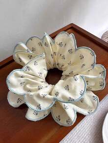 1 件象牙色双层碎花面料发带，浪漫甜美风格，适合日常穿着 - 彩色 - 查看 4