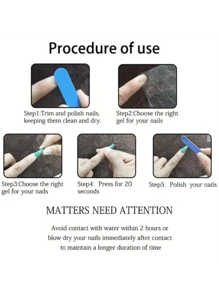 10 Stück kurze quadratische handgemachte Nail Art Dekorationen, glänzendes Nail Zubehör Aufklebe-Nägel Nagelzubehör