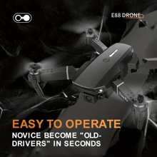 E88Pro Quadcopter HD WIFI FPV Drone 1080P cámara única Altura Hold Rc Plegable Dron Helicóptero Regalo Juguete fotografía aérea - Gris - Ver 4