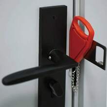 1 pezzo Fermo antifurto portatile per porta, blocco porta in metallo, fermo porta rimovibile per prevenire collisioni, sostituto di serratura manuale per viaggi, protezione personale e sicurezza alberghiera, finitura lucida