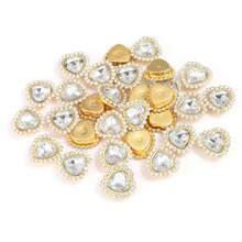 30pcs/Set Colorful Heart Rhinestone DIY Accessories, Random Color