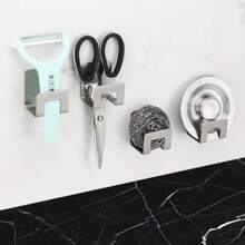 Stainless Steel Sponge Holder, No Drilling Sink Organizer, Sponge Drain Rack, Kitchen Sink Scrubber Holder, Dishcloth Hanging Storage Rack, Black,Multiple Packs Stainless Steel Kitchen Sink Sponges Holder, Self Adhesive Draining Drying Rack,Chic Stainless Steel Sponge Holders - Easy Stick, No Drill, Kitchen & Bathroom Sponge Storage Rack