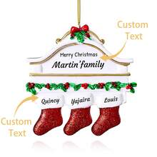 Personalized Christmas Ornaments Family Of 5 - Personalized Family Christmas Ornaments With Names, Polyresin Christmas Stocking Ornaments, Unique Custom Christmas Ornaments 2024