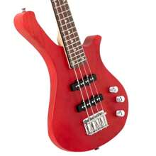 GW101 36in Small Scale Electric Bass Guitar Suit With Mahogany Body SS Pickups, Guitar Bag, Strap, Cable Red - Đỏ - Xem 5