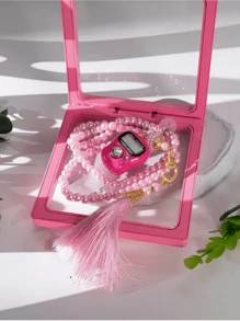 2pcs/Set High-End Packaged Ring Counter, Rosary Bracelet Set With Ring Counter, Muslim Prayer Beads, Suitable For Holiday Gatherings, Christmas Gifts - Multicolor - View 2