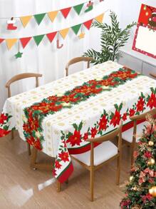 1 件圣诞桌布，51*86 英寸塑料一次性圣诞装饰长方形桌布，红色花朵圣诞老人和雪人图案桌布，适用于圣诞节派对餐厅餐桌装饰，圣诞装饰 2024 适用于家居装饰礼物 2025 年新年 - 彩色 - 查看 12