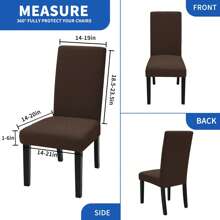 Ystyle Chair Covers With Backrest 2/4/6 Pieces, Stretch Chair Covers, Living Room Chair Covers, Cat Scratch Resistant Chair Cover, Modern Chair Cover, Universal Chair Covers - Coffee Brown - View 6