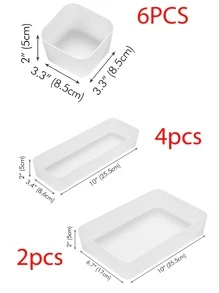 1pc/5pcs/9pcs/12pcs/33pcs Drawer Organizer Tray Storage Box For Bedroom Nightstand Drawer Dresser Bathroom Kitchen Drawer, Frosted,For Holiday Beach, Bathroom Collection, Bedroom Collection, Large Capacity