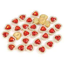 30pcs/Set Colorful Heart Rhinestone DIY Accessories, Random Color