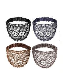 Hollow Out Vintage Koralikowa Elastyczna Opaska na Głowę - Sztuczne Kryształowe Perły Ozdobne Akcesoria Do Włosów, Elegancka Fryzura Imprezowa, Idealny Prezent Dla Dziewczyny - Wielokolorowe - Zobacz 11