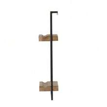 12x6x27" Iron And Wood Wall Shelf With Two Shelves,CozyUpRoom Decor