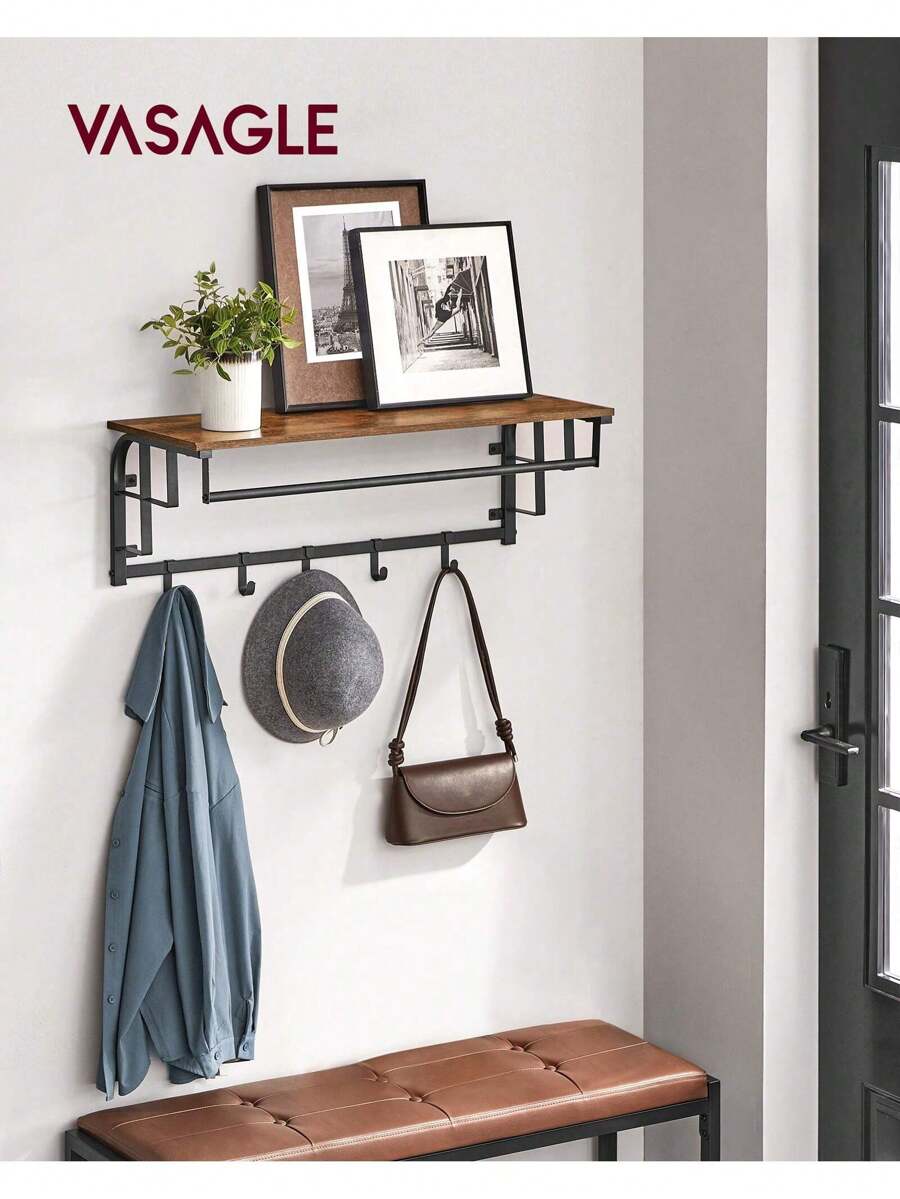 VASAGLE Clothes Hooks - 棕色 - 查看 1