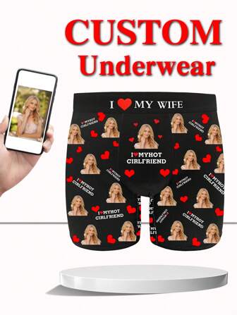 Custom Face Boxers For Men, Personalized Photo Underwear, Custom Face Boxer Briefs, Personalized Boxers For Husband, Custom Face Underwear, Custom Funny Faces Boxers Briefs, Anniversary Gift, Valentine Gift, Birthday Gift, Wedding Gift, Best Friend Gift, Gift For Boyfriend, Gift For Husband, Gift For Him 1pc Dawg Adorable, Contracted, Funny, Cozy Custom