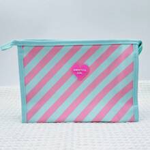 1pc Minimalist Striped Portable Travel Cosmetic Bag, Convenient Handheld Makeup Organizer, Elegant Skincare Storage Pouch - Multicolor - View 14