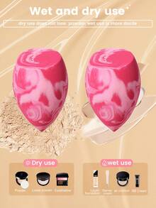 2pcs Makeup Sponges, Suitable For Cream And Powder Concealers, Loose Powder And Other Cosmetics Application - Multicolor - View 3