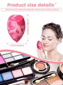 2pcs Makeup Sponges, Suitable For Cream And Powder Concealers, Loose Powder And Other Cosmetics Application - Multicolor - View 5