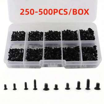 250-500pcs/Set M2 M2.5 M3 KM Screw Flat Head Phillips Screws Laptop Notebook Screws Set Kit For Computer Small Screw