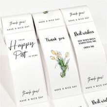 50 de bucăți autocolant dreptunghiular lalele, autocolant pentru sigilarea cadourilor, autocolante drăguț pentru cumpărături, autocolante mici pentru coș cu flori, autocolante lucrate manual, autocolante cu sigiliu plicuri, autocolant pentru ambalarea corespondenței pentru afaceri mici Ziua Îndrăgostiților - Multicolor - Vizualizare 6