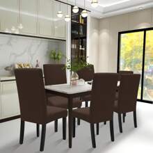 Ystyle Chair Covers With Backrest 2/4/6 Pieces, Stretch Chair Covers, Living Room Chair Covers, Cat Scratch Resistant Chair Cover, Modern Chair Cover, Universal Chair Covers - Coffee Brown - View 2