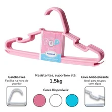 Kit 15 Baby Hangers, Durable, Children's Clothes Organizer - 藏蓝色 - 查看 3
