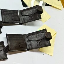 Genuine Leather Wallets Men Front Pocket Wallet Bifold Classic Male Purse With Coin Pocket And Multiple Card Slots,Birthday Fathers Day Annversary Gift For Him - Brown Color