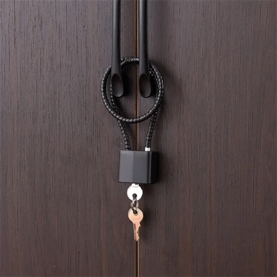 1 件钢缆锁，橱柜把手挂锁，15 英寸钢缆锁，适用于储物柜、文件柜、衣柜小围栏、冰箱门、小棚屋、宠物门锁