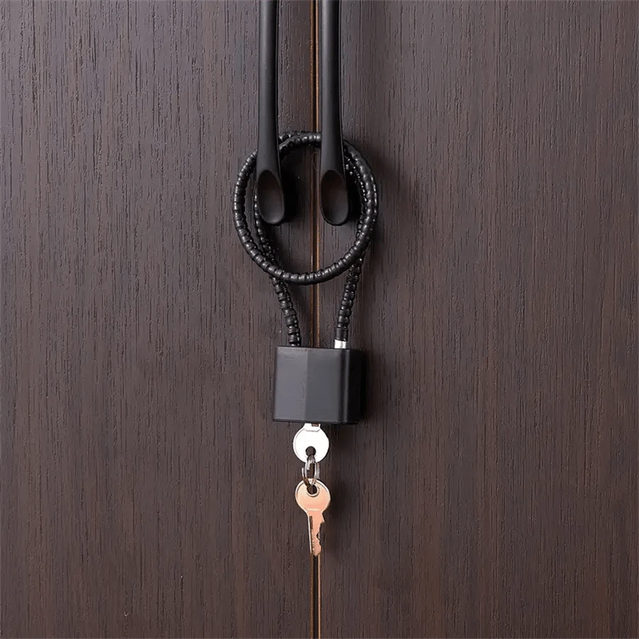 1 Stück Stahlkabel Schloss, Schrankgriff Vorhängeschloss, 38cm Stahlkabel Schloss, geeignet für Lagerschränke, Aktenschränke, Kleiderschränke, kleine Zäune, Kühlschranktüren, kleine Schuppen, Haustiertorlöscher