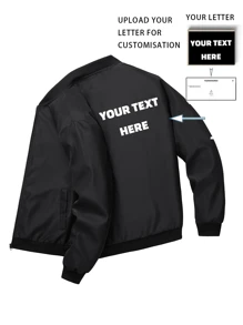 Customized Personalized Clothing Boyfriend Style Men's Zipper Stand Up Collar Long Sleeved Casual Solid Color Outdoor Sports Jacket Outerwear Add Your Own Text To Design Your Personalized Printed (Family/Selfie/Pet/Friend /Girlfriend /Gifts/Logo For Couples/Husband Or Boyfriend) Stylish, Hipster, Fashion, Contracted, Easy Costume Men Basic/Street Style, Ideal Gifts For Him, Boyfriend, Family, Friends, For Birthdays, For Vacation/Holiday, For School/Competition, For Sports/Climbing,Stylish,Fashion,Hipster,Casual,Minimal Chic,Personalized,Customized,Custom,Unique,Guy Costumes,Capsule Wardrobe,Men Basic/Street Style,Ideal Gifts For Him,Boyfriend,Family,Friends,For Birthdays,For Vacation/Holiday,For School/Competition,For Sports/Climbing,Men Active Tops