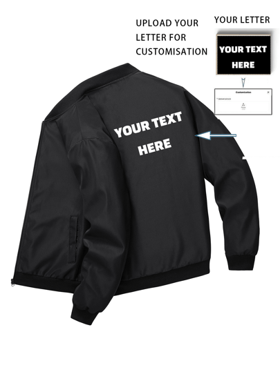 Customized Personalized Clothing Boyfriend Style Men's Zipper Stand Up Collar Long Sleeved Casual Solid Color Outdoor Sports Jacket Outerwear Add Your Own Text To Design Your Personalized Printed (Family/Selfie/Pet/Friend /Girlfriend /Gifts/Logo For Couples/Husband Or Boyfriend) Stylish, Hipster, Fashion, Contracted, Easy Costume Men Basic/Street Style, Ideal Gifts For Him, Boyfriend, Family, Friends, For Birthdays, For Vacation/Holiday, For School/Competition, For Sports/Climbing,Stylish,Fashion,Hipster,Casual,Minimal Chic,Personalized,Customized,Custom,Unique,Guy Costumes,Capsule Wardrobe,Men Basic/Street Style,Ideal Gifts For Him,Boyfriend,Family,Friends,For Birthdays,For Vacation/Holiday,For School/Competition,For Sports/Climbing,Men Active Tops