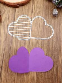 1/2pcs Heart Shape Metal Cutting Die - For Making Paper Cards, Scrapbooking, DIY Cards, Decorations For Album Crafts - Precise Cutting, Easy To Use, Multipurpose Design