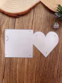 1/2pcs Heart Shape Metal Cutting Die - For Making Paper Cards, Scrapbooking, DIY Cards, Decorations For Album Crafts - Precise Cutting, Easy To Use, Multipurpose Design
