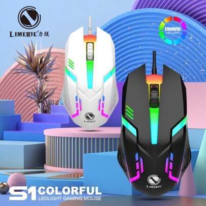 Wired 7-Color Backlit Gaming Mouse USB With Colorful Cool Breathing Light Effect, Matte Material