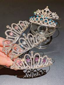 5pcs Assorted High-End Party/Runway Crown, Suitable As Gift For Wedding, Birthday Party Attendees - Performance Festival Princess Rapunzel Headpiece - Multicolor - View 3