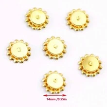 14MM Sunflower Hand Sewn Rhinestone 50Pcs/Pack Shiny Handmade Glass Sewing Crystal Sewing On Decorative Beads Flat Back Gold Base With Holes Gem DIY Accessories Needle And Thread Materials Sew On Stones Strass Beads Used For Decorating Clothes, Dress, Bags, Shoes, Brooches , Earrings, Handicrafts