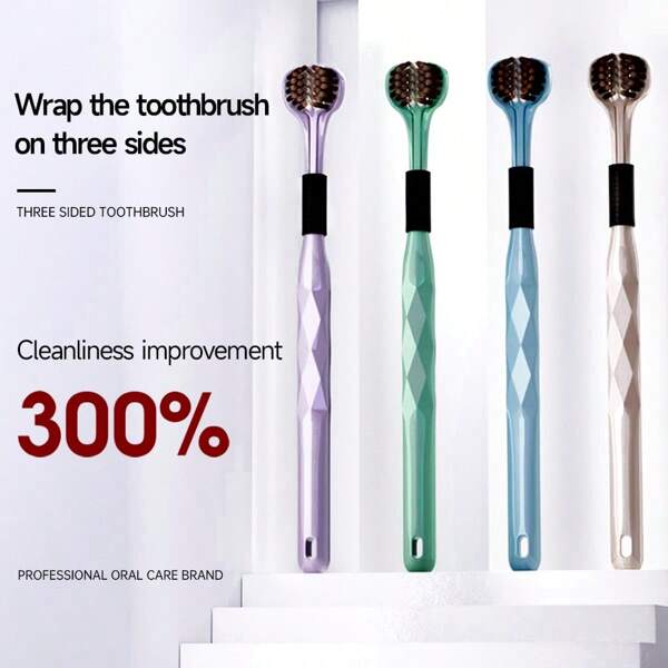 Szczoteczka do zębów 3D Manual 2/4 szt. Trójstronna miękka szczoteczka do zębów w kształcie litery U do kompleksowego czyszczenia jamy ustnej dla dorosłych, mężczyzn i kobiet, par, rodzin