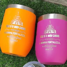 CUSTOMIZED LASER-ENGRAVED Thermal Cup WITH ART: HE IS MY GOD CUIA MODEL 350ml Stainless Steel Double Wall Cold Or Hot Drink Immediate Shipping Gift Ideas FATHER'S DAY - trái cam - Xem 2