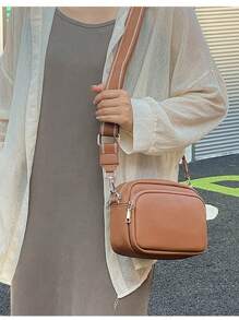 Women's Elegant Leather Crossbody Shoulder Bag With Strap[L031] - 鏽棕色 - 查看 2