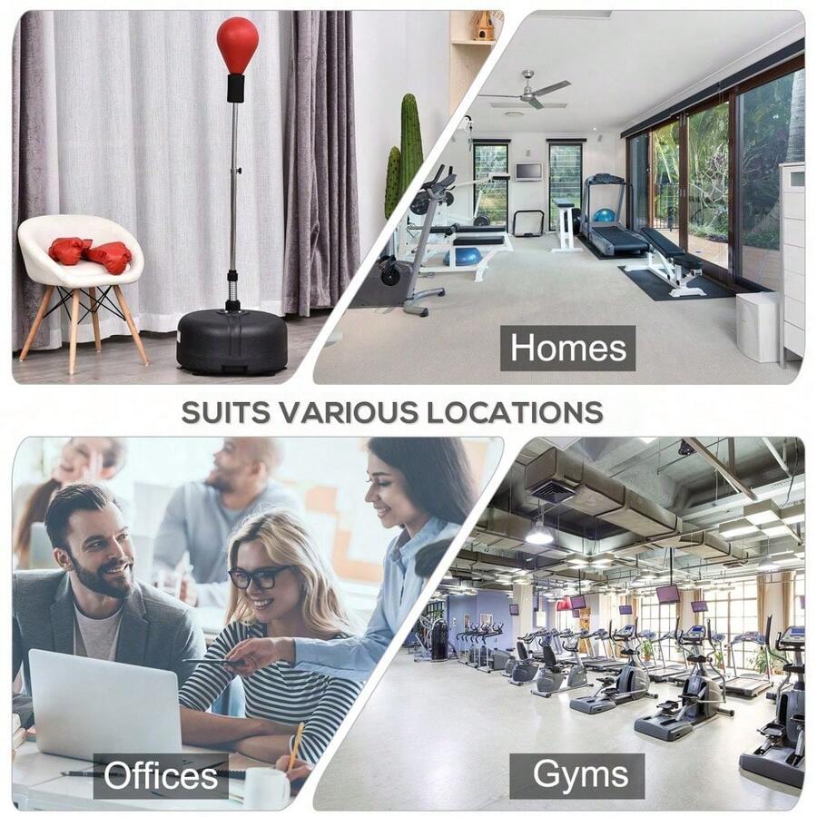 Soozier Free Standing Punching Bag With Stand And Boxing Gloves, Height