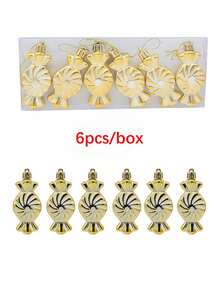 12 件迷你圣诞装饰球吊坠，礼盒有 9 种颜色可供选择，圣诞树吊坠装饰道具，派对商场橱窗房间场景布置，圣诞装饰用品 - 彩色 - 查看 11