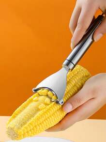 1pc Stainless Steel Corn Peeler Tool, Alloy Corn Stripper, Kitchen Gadget, Efficient Corn Kernel Remover, High Quality Corn Peeling Tool, Multifunctional Vegetable Peeler