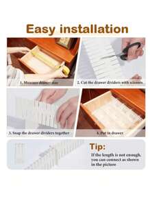 1/4 Piezas Divisor de cajón de plástico, organizador de almacenamiento ajustable para calcetines, ropa interior, accesorios, decoración, decoración de otoño, decoración de habitación, decoración del hogar, decoración de dormitorio (combinable libremente) regalos para mujeres, sol, viaje, frescos