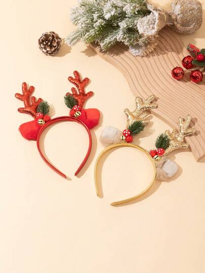 1 Stück Weihnachten Rentier Geweih & Pilz Haarband, geeignet für Festtagskleidung
