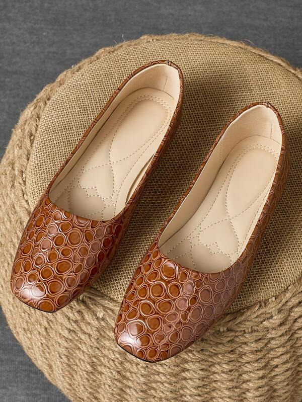 Femei Cu vârful pătrat Toc scăzut Negru Casual Navetă Birou Versatile Flats, Toamnă